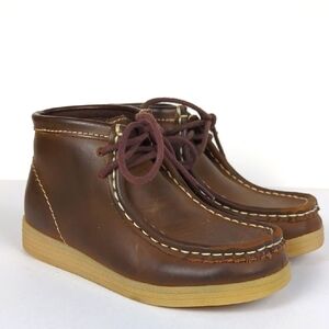 MOUNTAIN CREEK Boys Brown Leather Sammie Wallabee Shoes